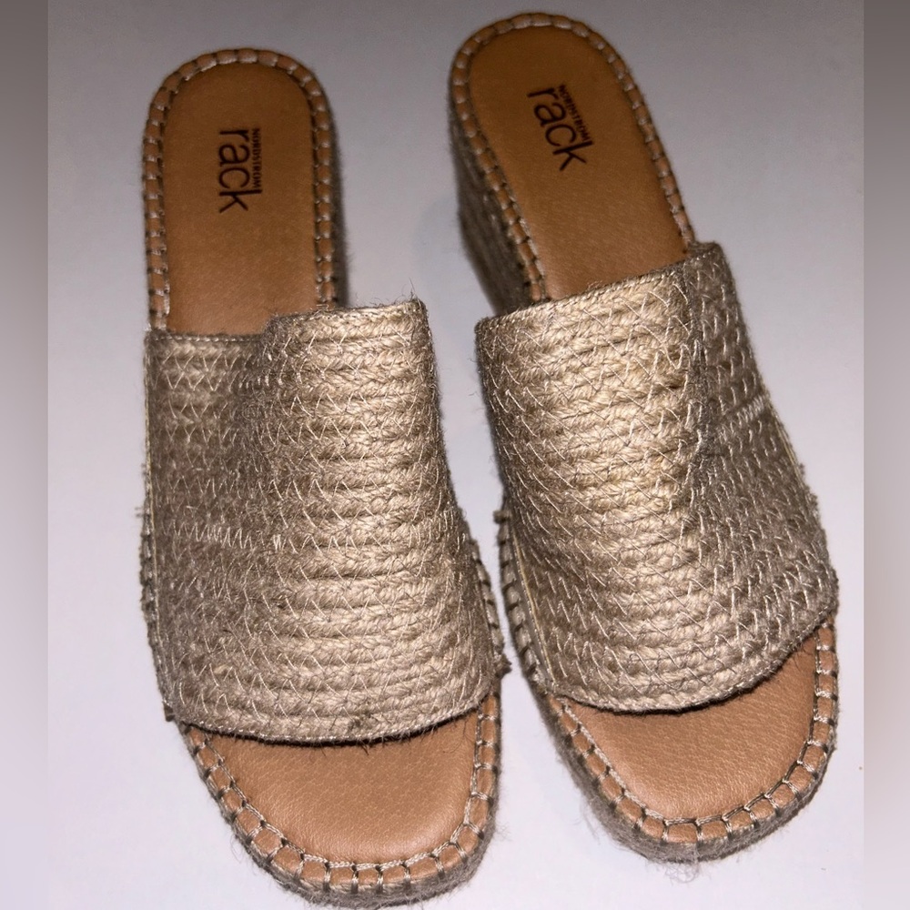 Nordstrom Rack jute wedge Slide sandals sz 8